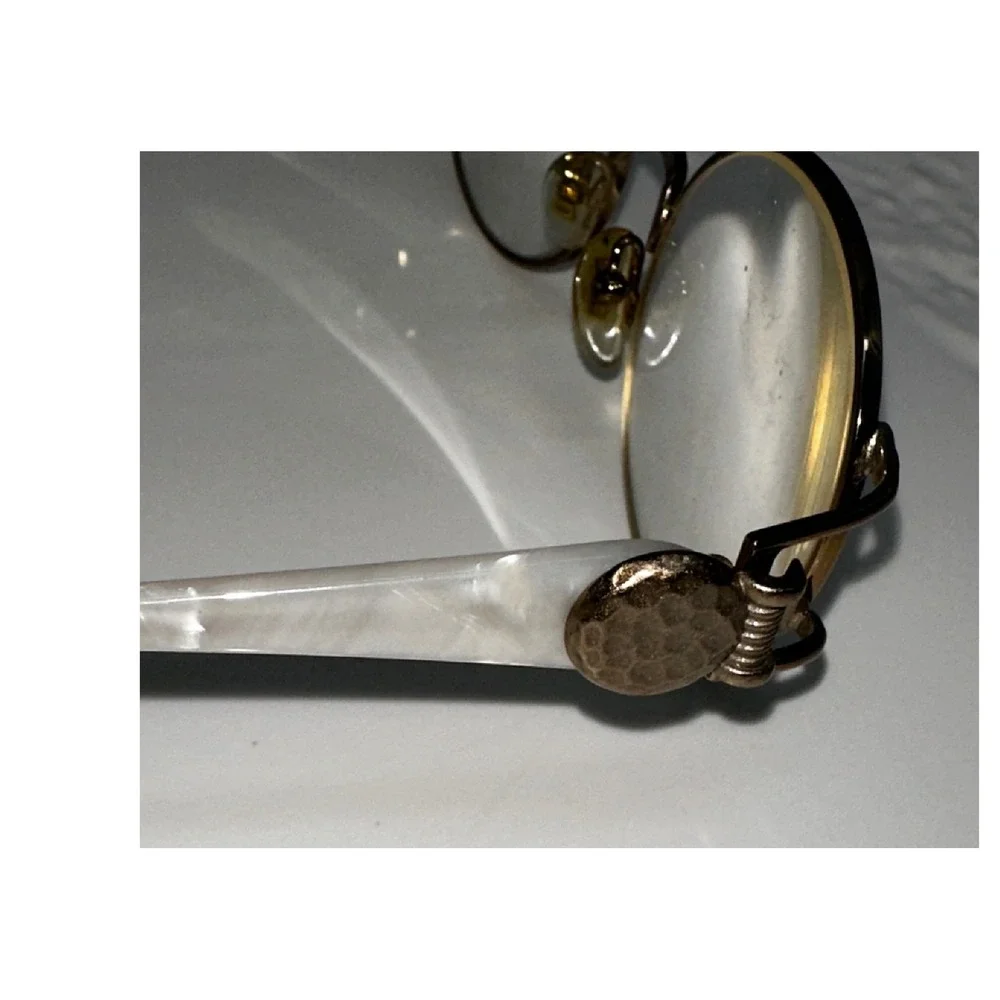 Vintage Nina Ricci‎ Round Eyeglasses Frames Gold Tone Designer Glasses